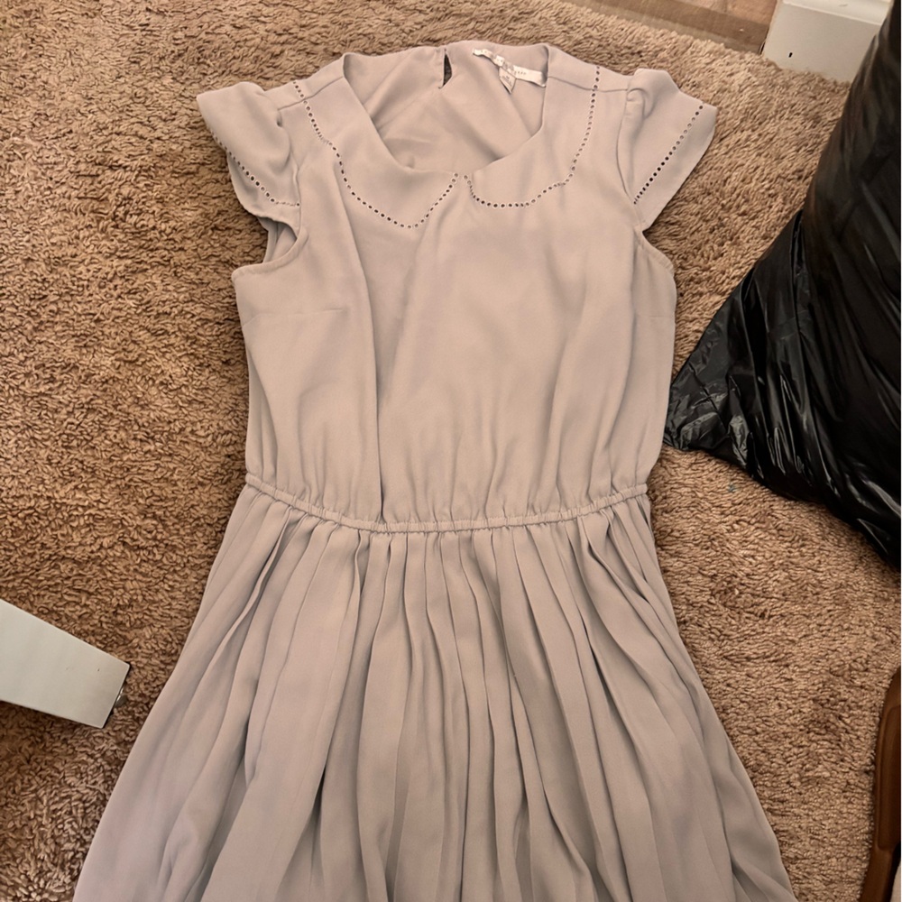 LOFT Light Gray Eyelet Dress